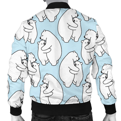 Polar Bear Pattern Print Design PB08 Men Bomber Jacket