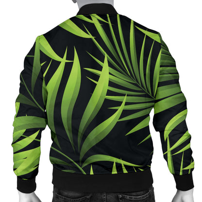 Palm Leaves Pattern Print Design PL07 Men Bomber Jacket