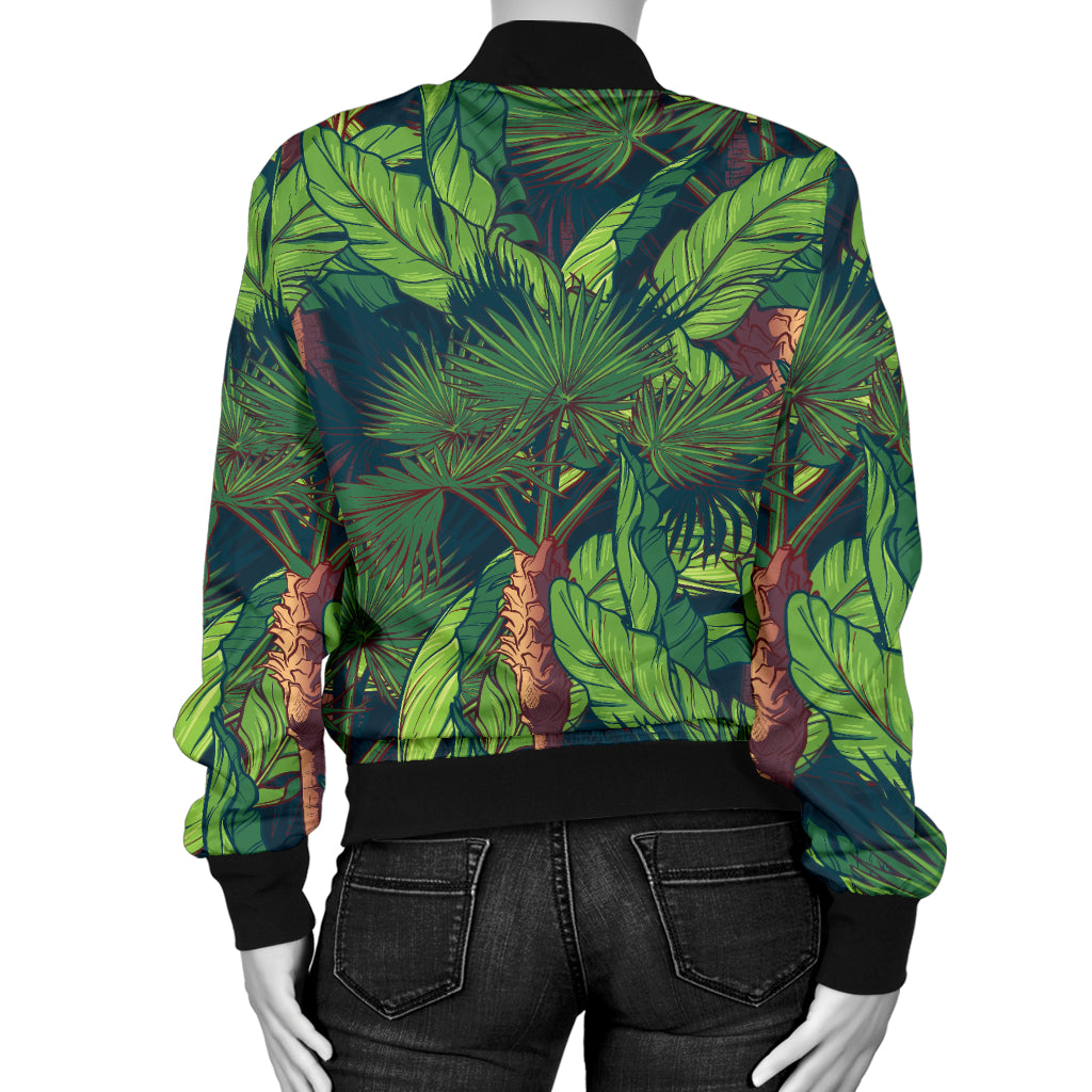 Rainforest Pattern Print Design A01 Women's Bomber Jacket
