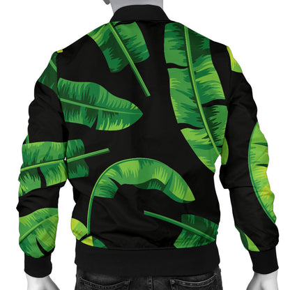 Banana Leaf Pattern Print Design BL02 Men Bomber Jacket