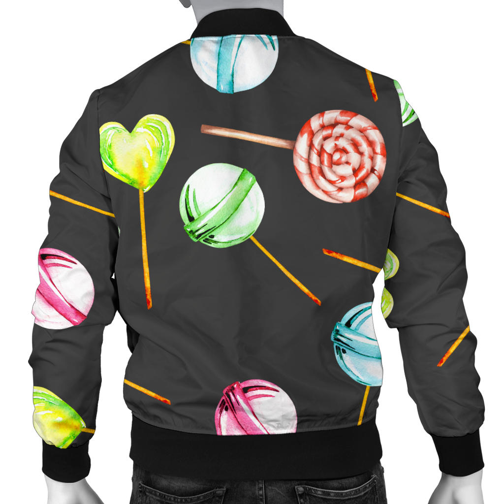 Lollipop Pattern Print Design LL02 Men Bomber Jacket