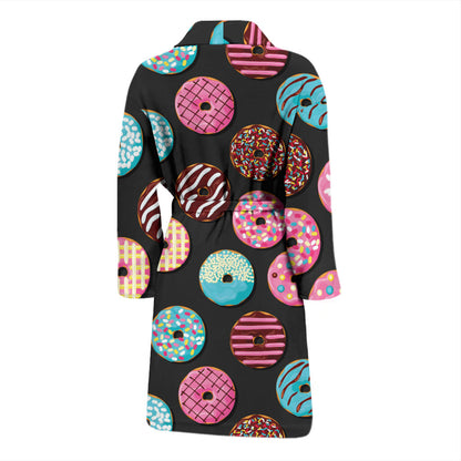 Donut Pattern Print Design DN02 Men Bathrobe