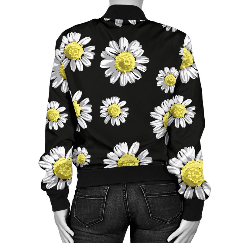 Daisy Pattern Print Design DS01 Women Bomber Jacket