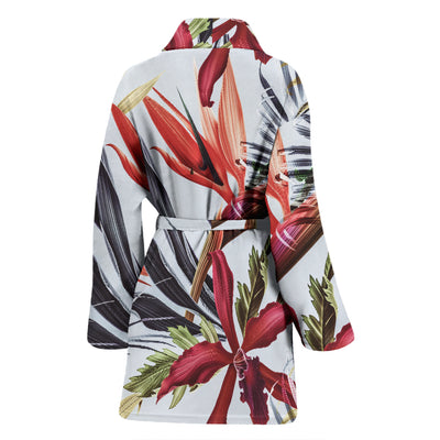 Tropical Flower Pattern Print Design TF021 Women Bathrobe