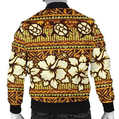 Hawaiian Themed Pattern Print Design H015 Men Bomber Jacket