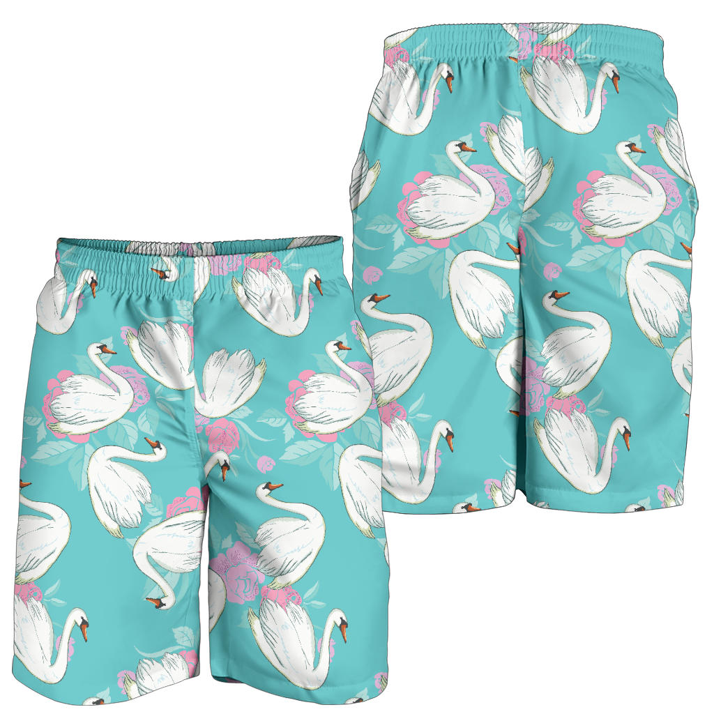 Swan Pattern Print Design 03 Mens Shorts