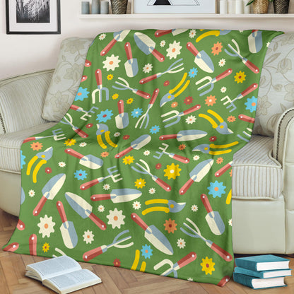 Gardening Pattern Print Design G06 Fleece Blanket
