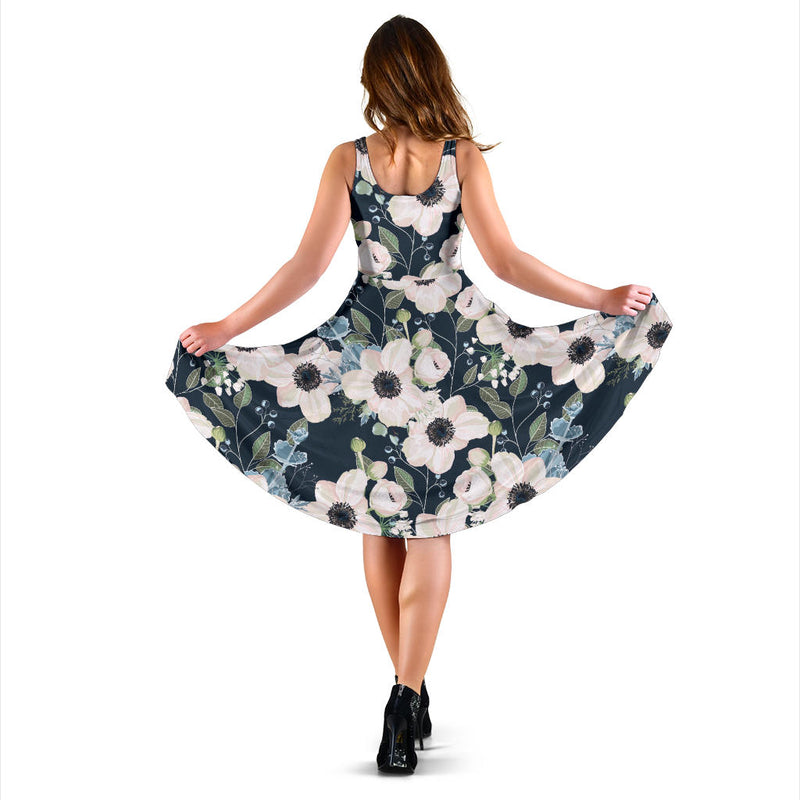 Anemone Pattern Print Design AM02 Midi Dress