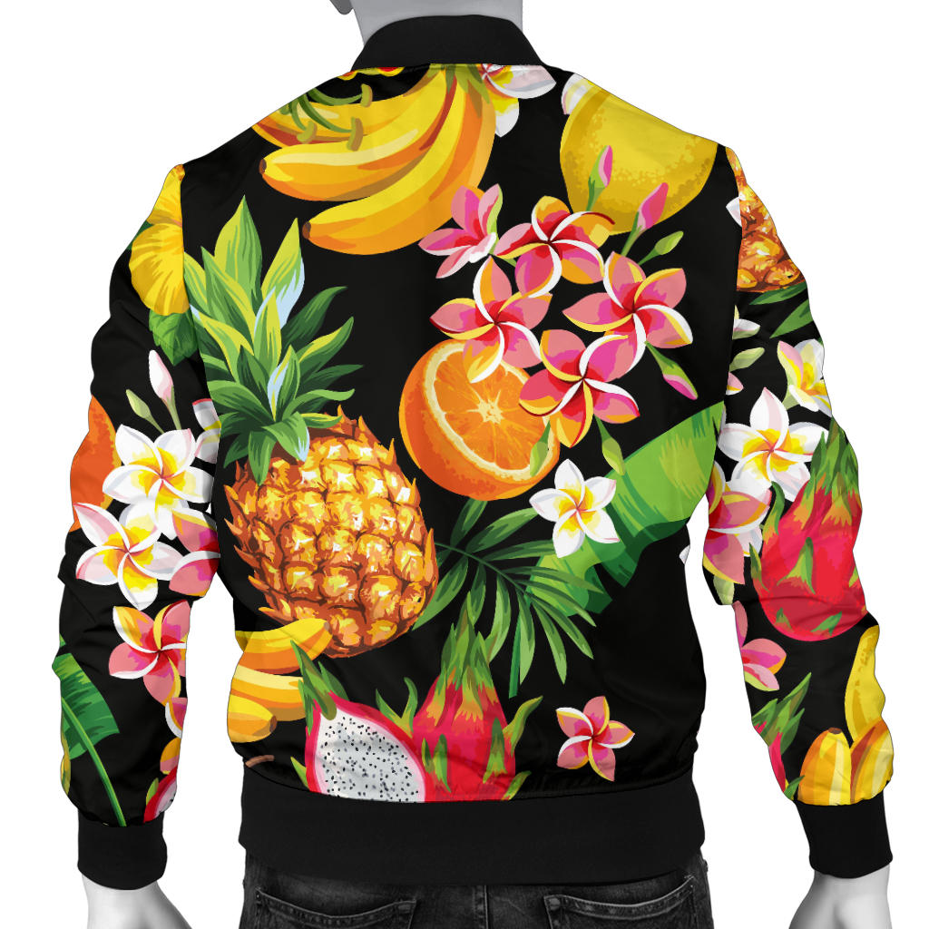 Tropical Fruits Pattern Print Design TF02 Men Bomber Jacket