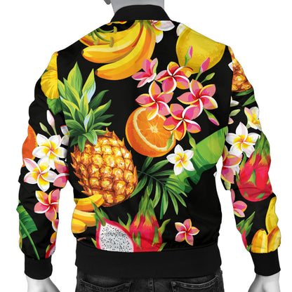 Tropical Fruits Pattern Print Design TF02 Men Bomber Jacket