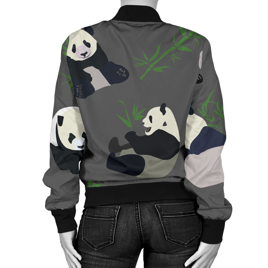 Panda Pattern Print Design A06 Women's Bomber Jacket