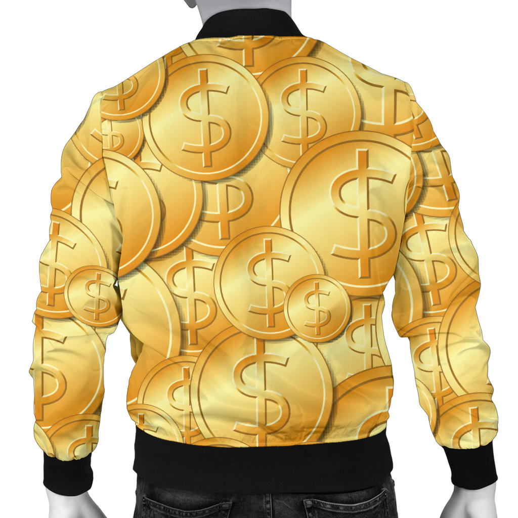 Dollar Pattern Print Design DO03 Men Bomber Jacket