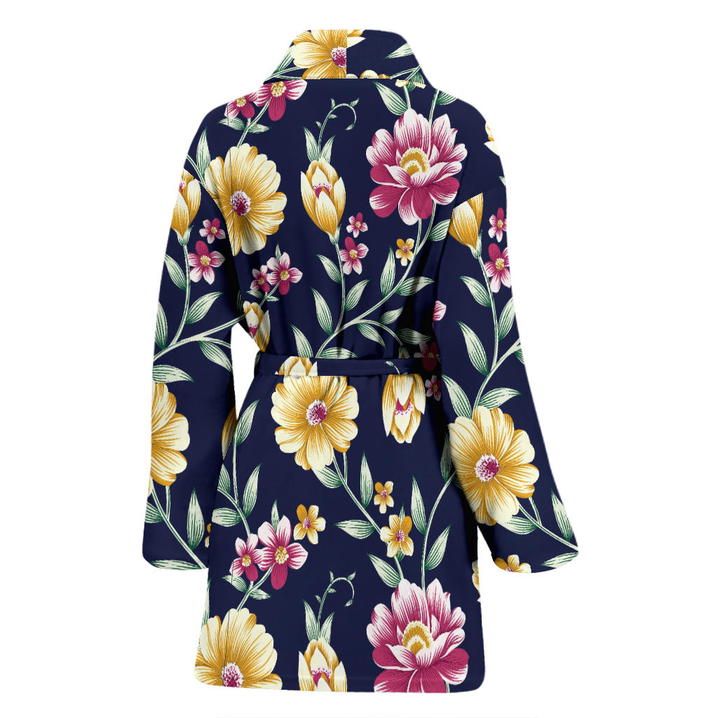 Gerberas Pattern Print Design GB03 Women Bathrobe