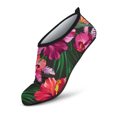 Hawaiian Flower Hibiscus tropical Aqua Water Shoes