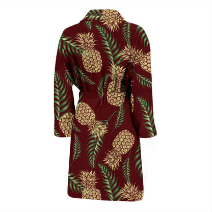 Pineapple Pattern Print Design PP013 Men Bathrobe