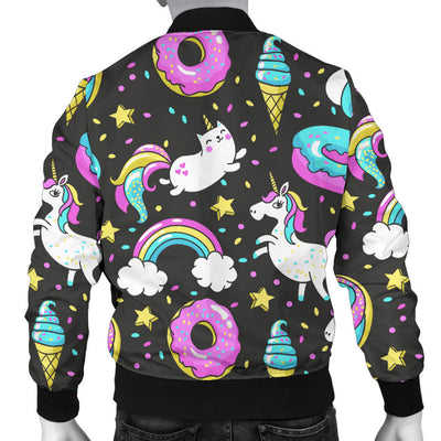 Donut Unicorn Pattern Print Design DN09 Men Bomber Jacket