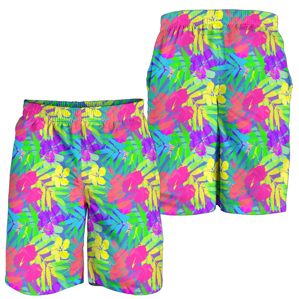 Neon Tropical Pattern Print Design A03 Mens Shorts