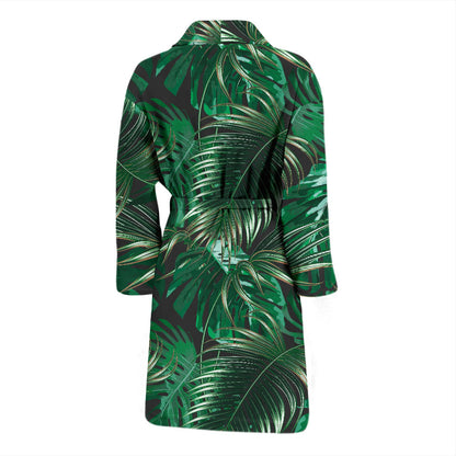 Tropical Flower Pattern Print Design TF012 Men Bathrobe