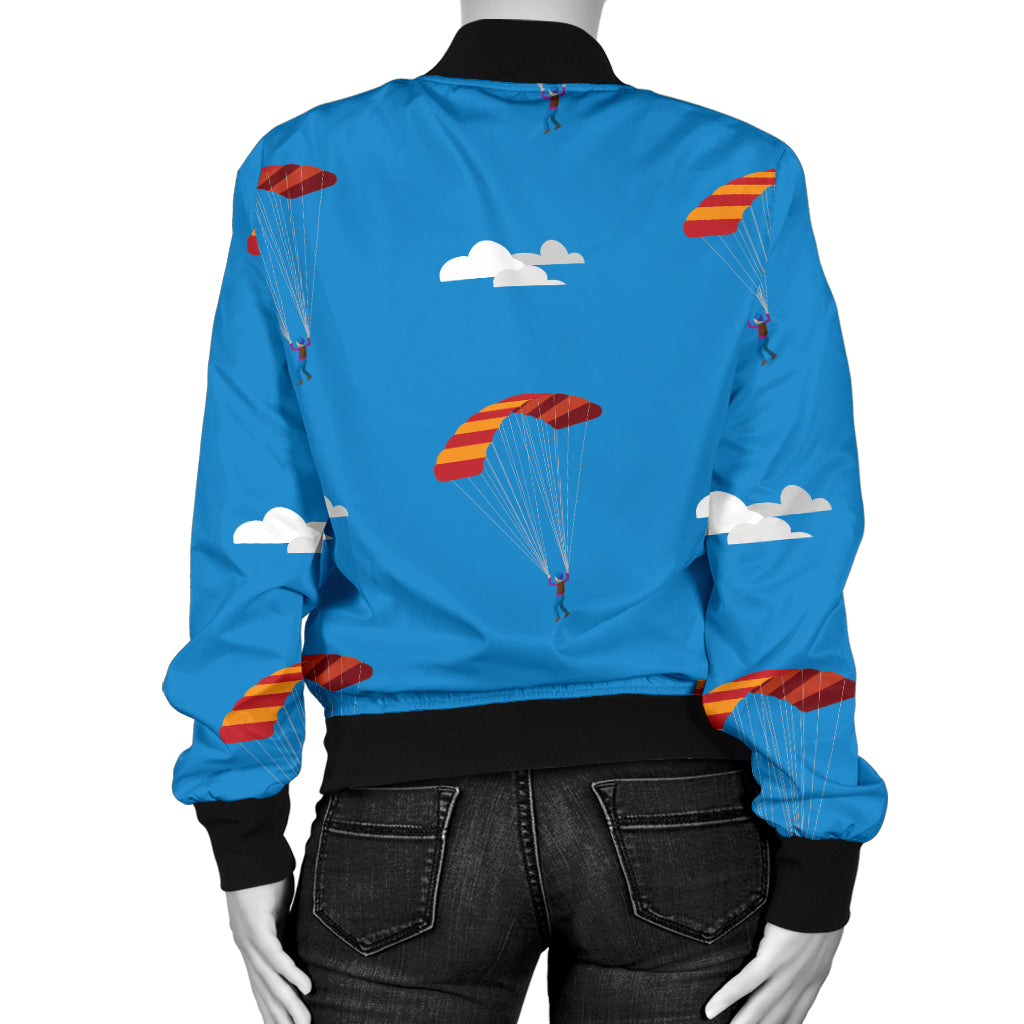 Skydiving Pattern Print Design 02 Women's Bomber Jacket
