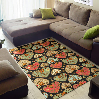 Heart Boho Pattern Print Design HE04 Area Rugs