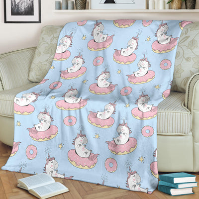 Donut Unicorn Pattern Print Design DN014 Fleece Blanket