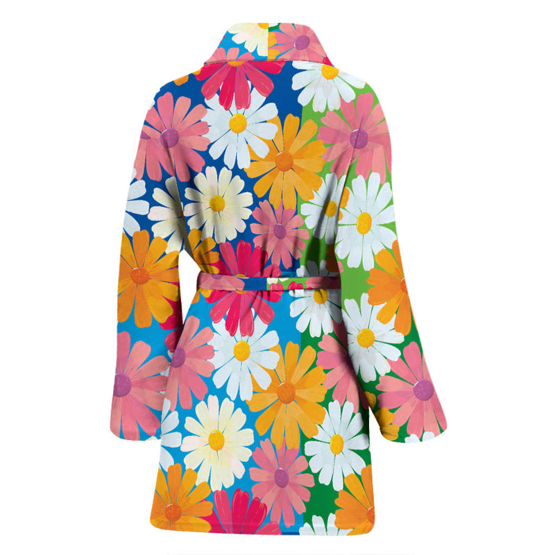 Daisy Pattern Print Design DS05 Women Bathrobe