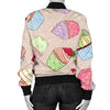 Cupcake Pattern Print Design CP06 Women Bomber Jacket