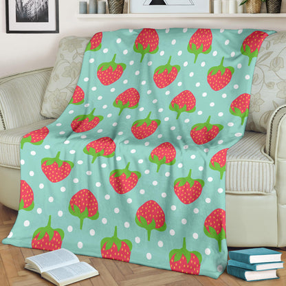 Strawberry Pattern Print Design SB06 Fleece Blanket