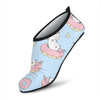 Donut Unicorn Pattern Print Design DN014 Aqua Water Shoes