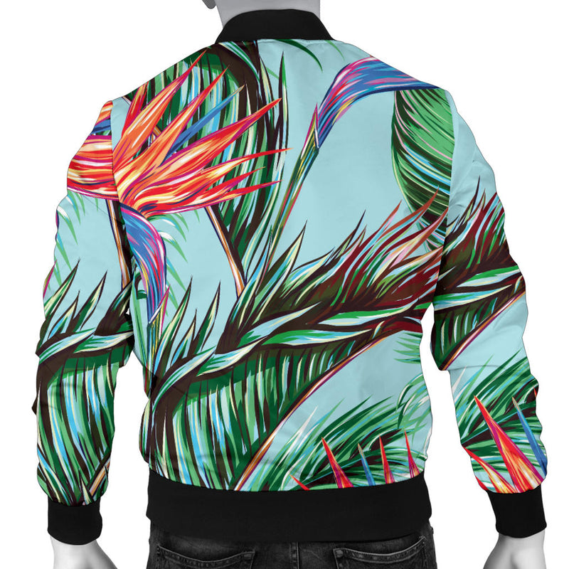 Bird Of Paradise Pattern Print Design BOP01 Men Bomber Jacket