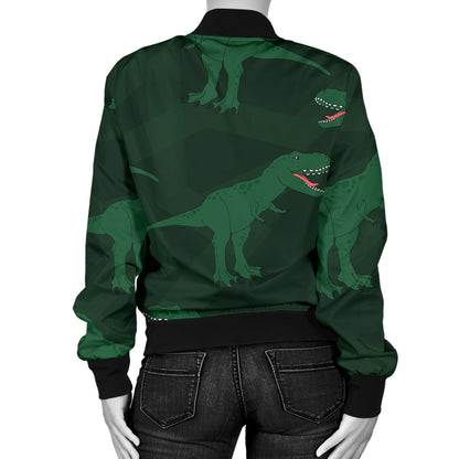 T Rex Pattern Print Design A06 Women's Bomber Jacket