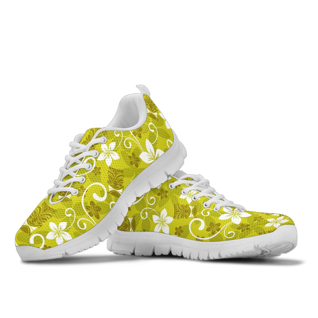 Hawaiian Themed Pattern Print Design H019 Sneakers White Bottom Shoes