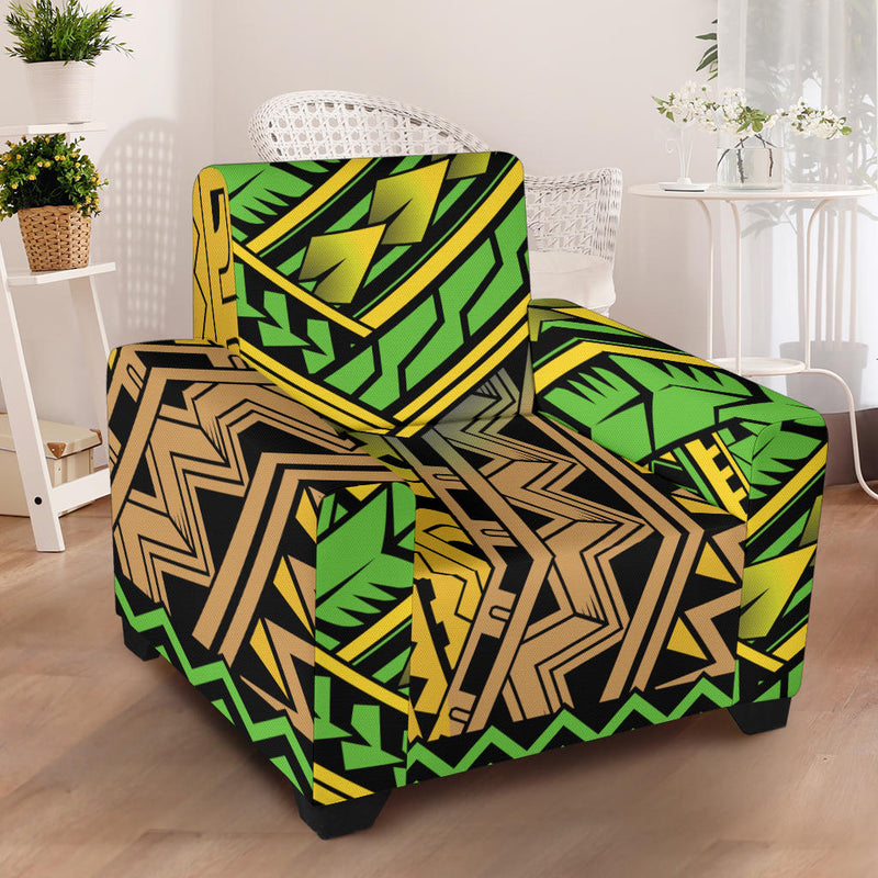 Polynesian Tribal Color Armchair Slipcover