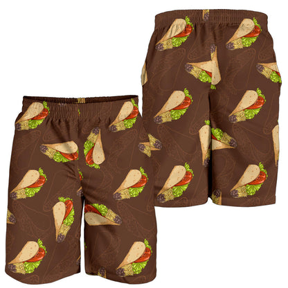 Taco Pattern Print Design TC08 Mens Shorts