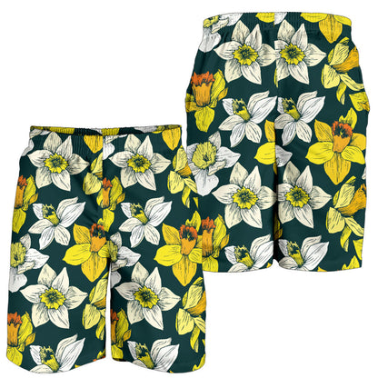 Daffodils Pattern Print Design DF02 Mens Shorts