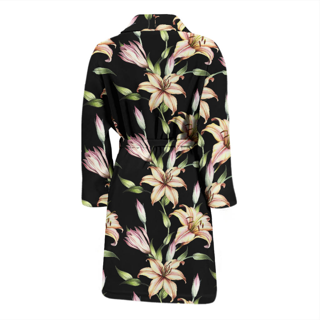 Lily Pattern Print Design LY05 Men Bathrobe