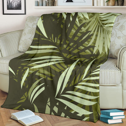 Palm Leaves Pattern Print Design PL05 Fleece Blanket