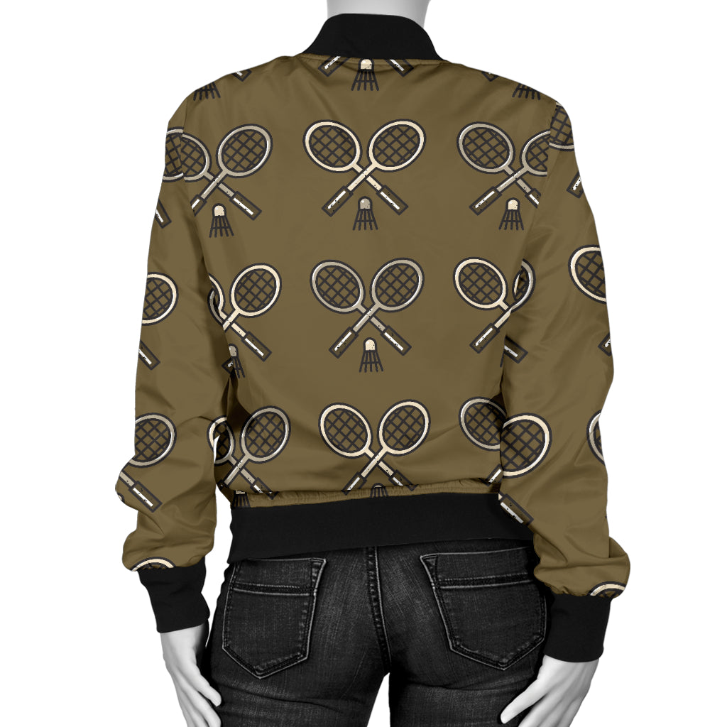 Badminton Pattern Print Design 07 Women's Bomber Jacket