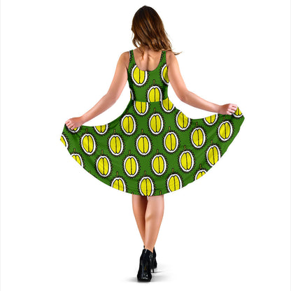 Durian Pattern Print Design DR01 Midi Dress