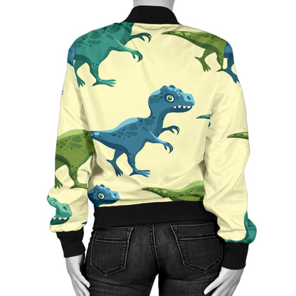 T Rex Pattern Print Design A04 Women's Bomber Jacket