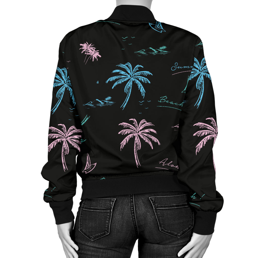 Aloha Hawaii Pattern Print Design 03 Women's Bomber Jacket