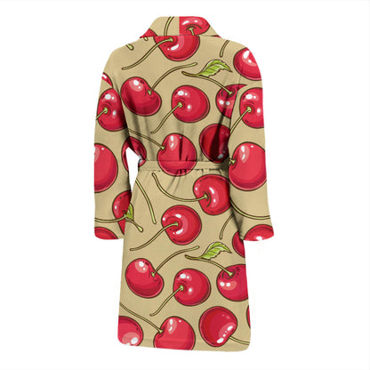 Cherry Pattern Print Design CH05 Men Bathrobe