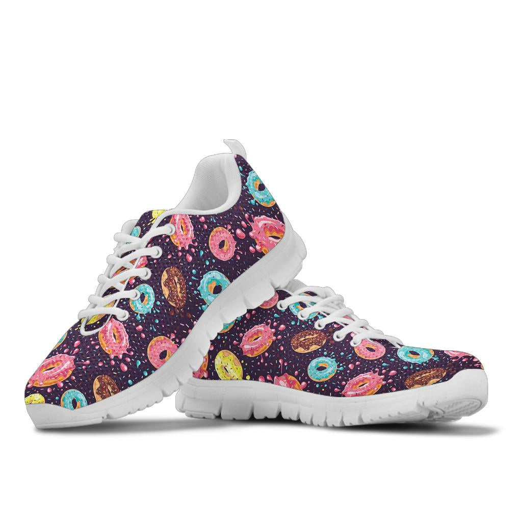 Donut Pattern Print Design DN03 Sneakers White Bottom Shoes