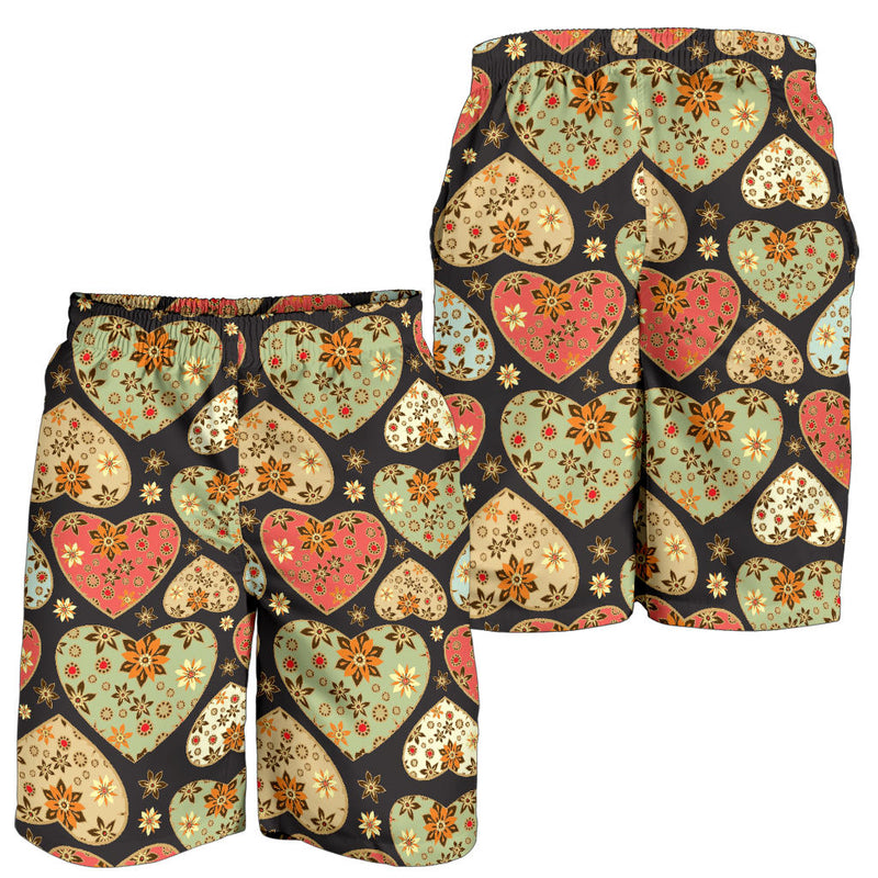 Heart Boho Pattern Print Design HE04 Mens Shorts