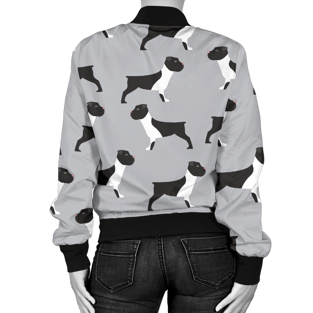 Boxers Pattern Print Design 01 Women's Bomber Jacket
