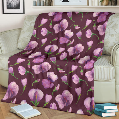 Peony Pattern Print Design PE010 Fleece Blanket