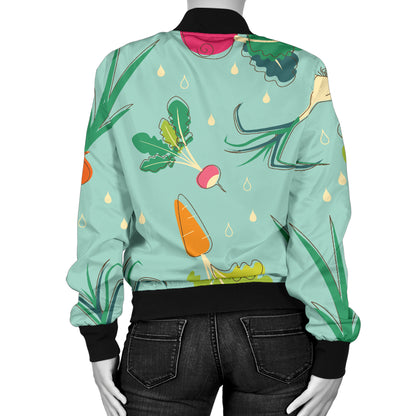 Radish Pattern Print Design A01 Women's Bomber Jacket