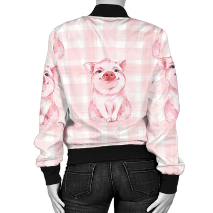 Pig Baby Pattern Print Design 01 Women's Bomber Jacket