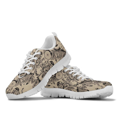 Indian Boho Wolf  Sneakers White Bottom Shoes