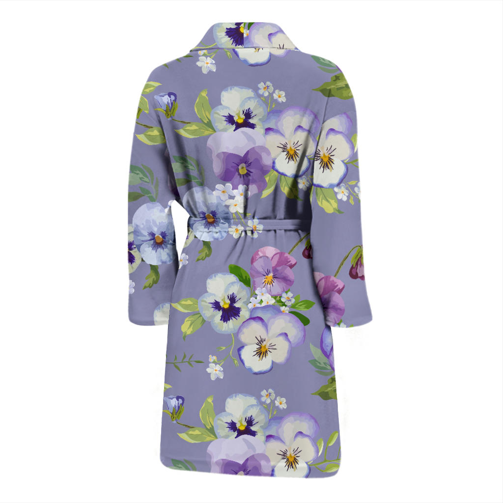 Pansy Pattern Print Design PS05 Men Bathrobe